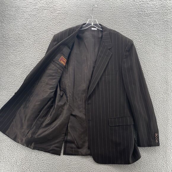 BRIONI Neiman MarcusTraiano Blazer Mens Brown 46L Gold Striped Jacket Wool‎ Coat - Picture 5 of 16
